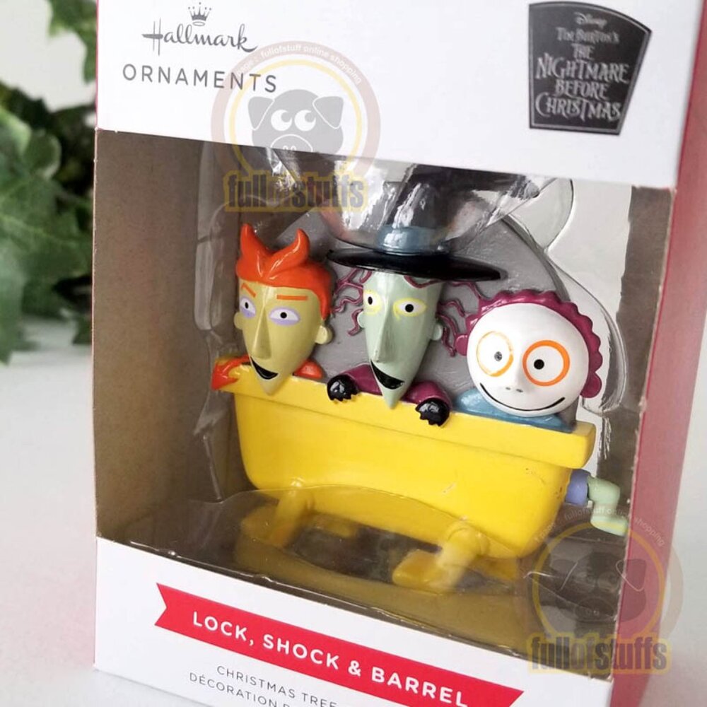 Brand NEW Hallmark Nightmare Before Xmas Lock, Shock & Barrel Xmas Ornament